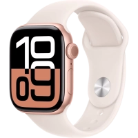 Часы Apple Watch Series 10 42mm Rose Gold Aluminium Case GPS Sport Band Starlight S/M