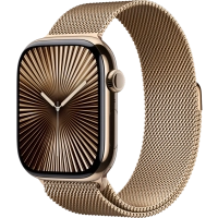 Часы Apple Watch Series 10 42mm Titanium Case Milanese Loop Gold
