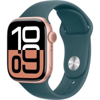 Часы Apple Watch Series 10 46mm Rose Gold Aluminium Case GPS Sport Band Lake Green M/L