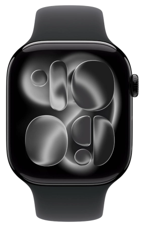 Часы Apple Watch Series 11 42mm Jet Black Aluminium Case GPS Sport Band Black S/M